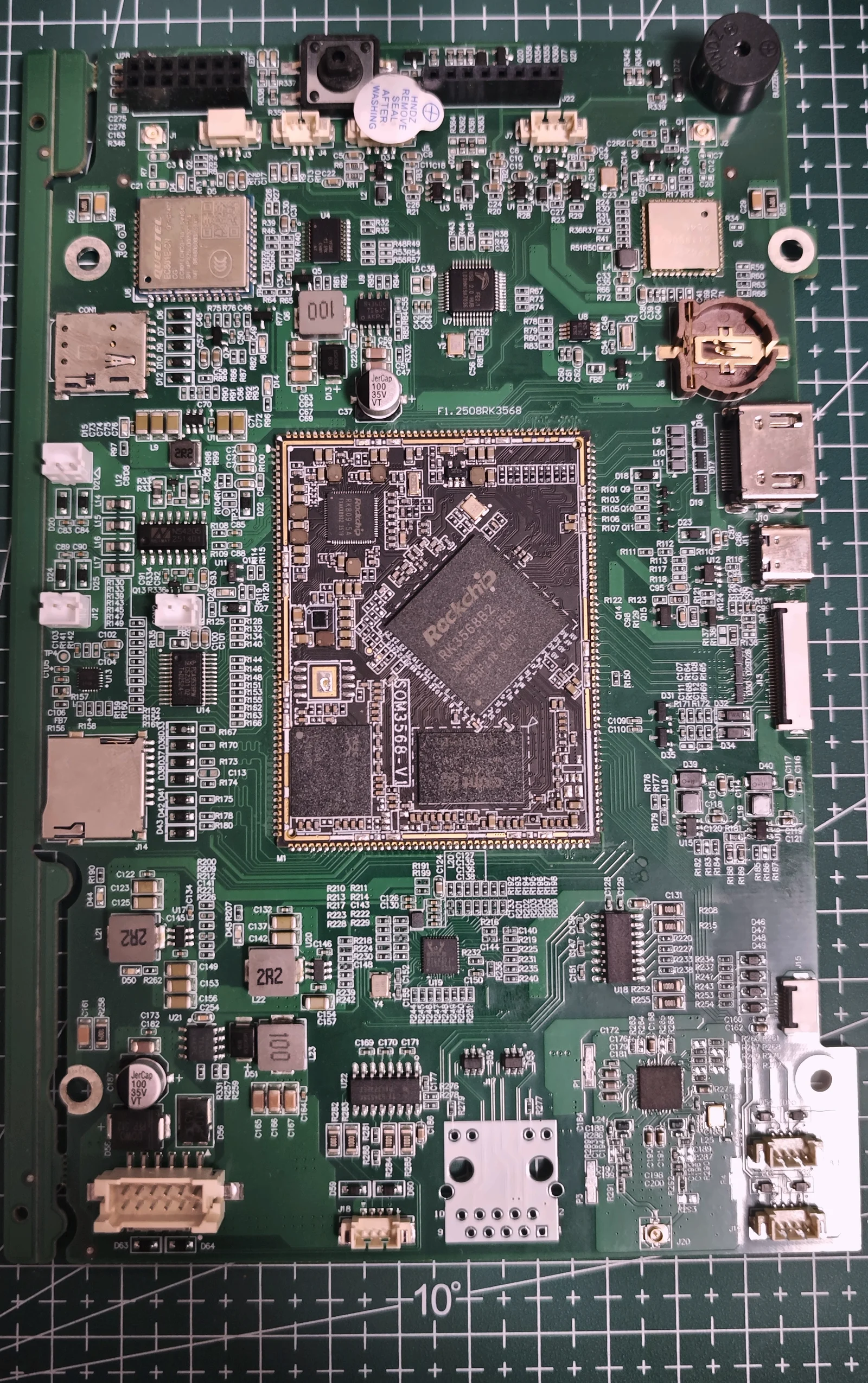 Front side of the real RK3568 industrial gateway control board developed by SYANKOR